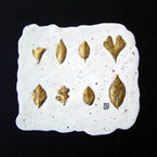 Gold Bl&auml;tter Porzellanrelief